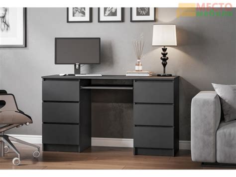 Стол компьютерный Челси 6 ящиков (графит) купить в Санкт-Петербурге ...