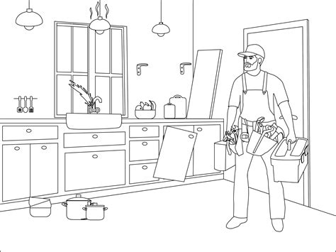 Handyman Coloring Page Colouringpages