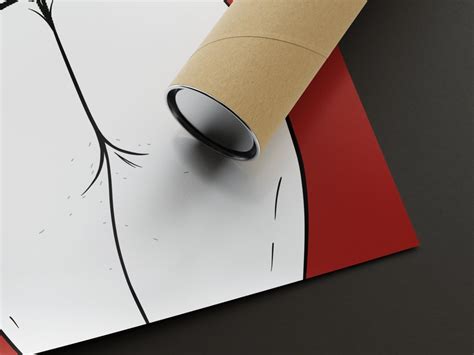 Shibari Erotic Nude Minimalist Body Line Art Bondage Red Art Print Large Above Bed Bedroom Wall