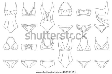 Doodle Bikini Set Summer Swimming Suits Stock Vector Royalty Free 400936111 Shutterstock