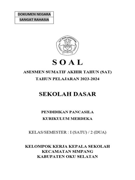 Kelas 1 Pendidikan Pancasila Kumer 2024 Pdf