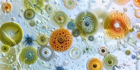 Detail To Micro Plants Under The Microscope Biotechnology Concept