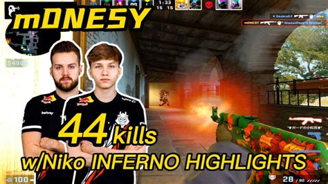 M0NESY Faceit Inferno POV W Niko 44KILLS 5 Triples CSGO M0NESY