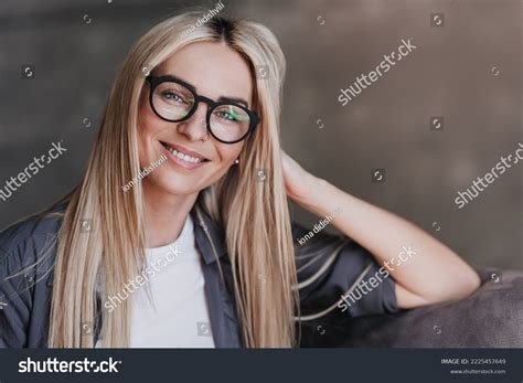 Close Portrait Gorgeous Blonde Swedish Woman Stock Photo