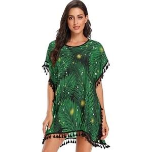 KAAVIYO Le Piante Verdi Copricostumi Da Bagno Donna Abito Bikini Cover Up Beachware Per Spiaggia