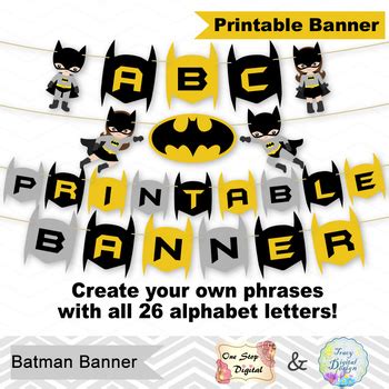 Superhero Banner, Digital Superhero Banner, Printable Superhero Party Bunting