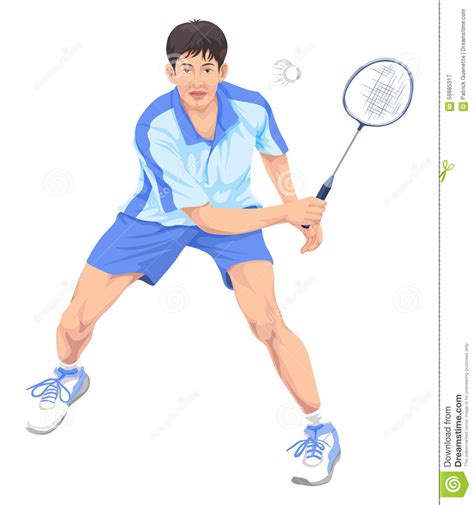 Vetor Do Adolescente Que Joga O Badminton Ilustração do Vetor