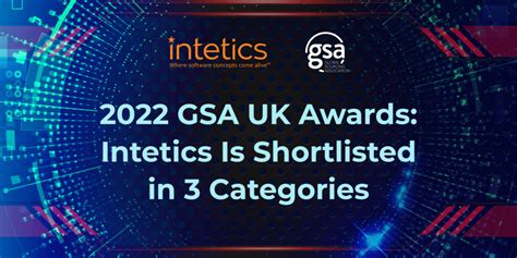 2022 Gsa Uk Awards Intetics Is In 3 Categories Intetics