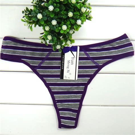 Colorful Stripe Underwear Girls Panties Lingerie Sexy G String Cotton Women Underwear Buy