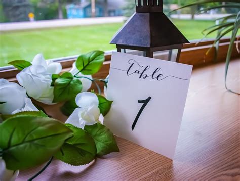 Wedding Table Numbers Printable Table Number Template Event Etsy