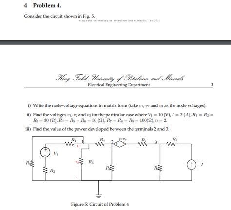 Solved 4 Problem 4. Consider the circuit shown in Fig. 5. | Chegg.com 