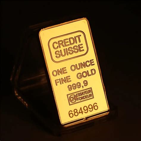 1 Oz 24k Gold Plated Bullion Bar Credit Suisse Gold Bullion One Ounce