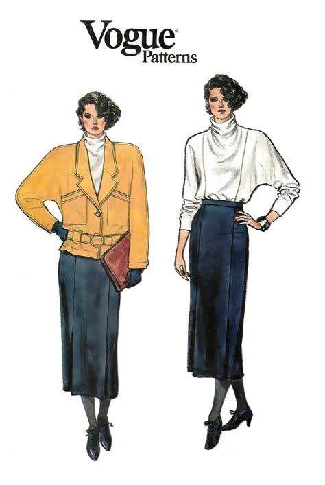 Vogue 9117 Sewing Pattern Misses Vintage 80s Notch Collar Blouson