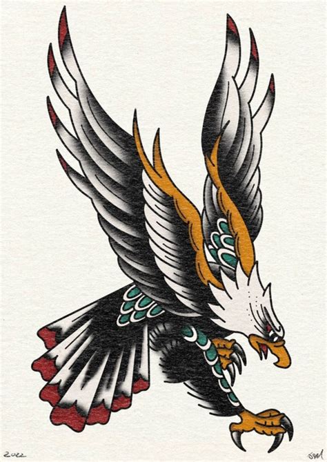 American Traditional Tattoo Eagle Flash