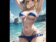 D Animated Ai Generated A Beach Slut Goes After A Good Fuck With Pussy Masturbation Asmr