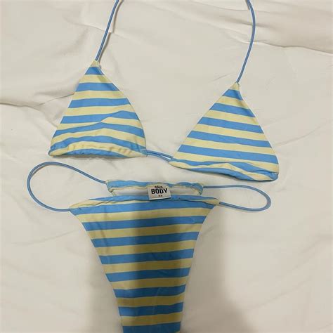 Naked Body Rare Striped Bikini Xs Never Worn Depop