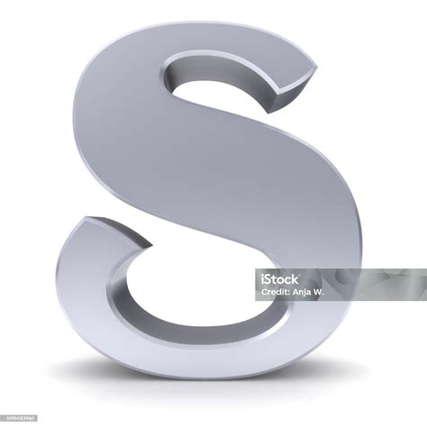 Letter S Silver Alphabet Sign 3d Render Graphic Isolated On White ...