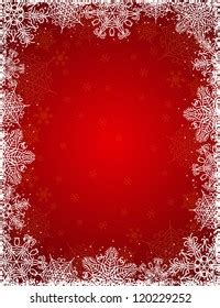 Red Background Frame Snowflakes Vector Illustration Stock Vector