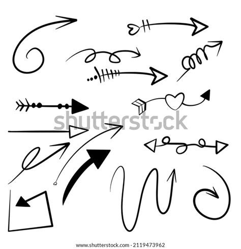 Hand Draw Doodle Arrow Vector Set Stock Vector Royalty Free