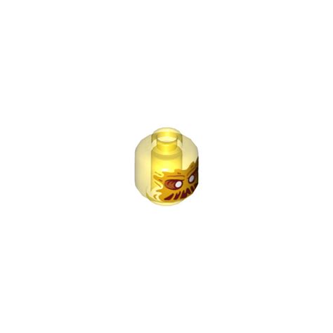 Lego Transparent Yellow Waylon Minifigure Head Recessed Solid Stud