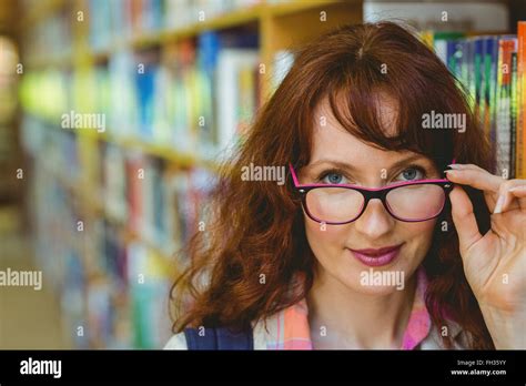 Mature Student In The Library Stock Photo Alamy