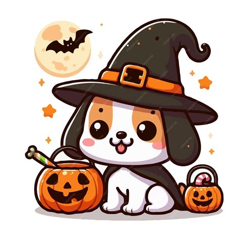 Premium Vector Cute Halloween Dog Vector On White Background