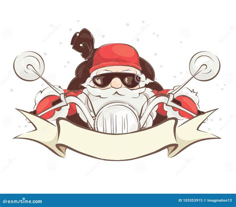 Funny Santa biker stock vector. Illustration of print - 103353915