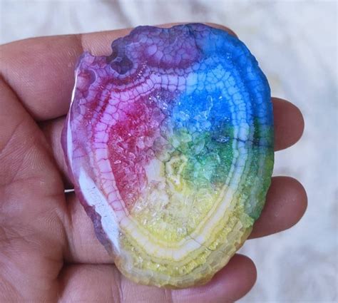 Natural Rainbow Solar Quartz Slice Etsy