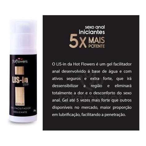 Hot Flowers Lis In Hot Gold Gel Facilitador Para Sexo Anal Sem Dor E Prazer Total G