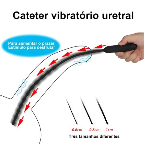 Cateter Vibrador Uretral De 10 Frequências Plug De Pênis Brinquedo