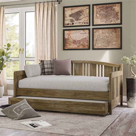 Lorient Twin Size Solid Wood Daybed With Backrest