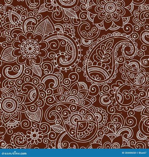 Het Naadloze Patroon Vectorillus Van Mehndi Paisley Van De Henna Vector