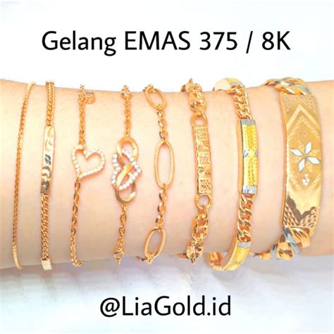 Jual Gelang Tangan EMAS ASLI Kadar 375 8K TOKO MAS LIA GOLD BEKASI