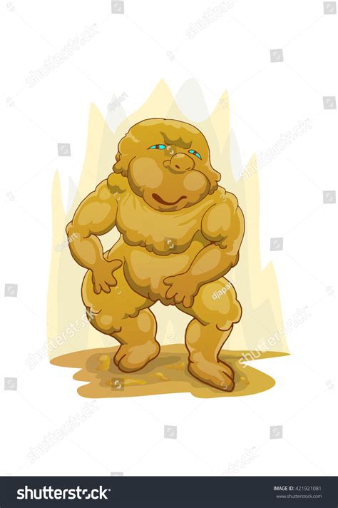 mud monster cartoon illustration stock vector royalty