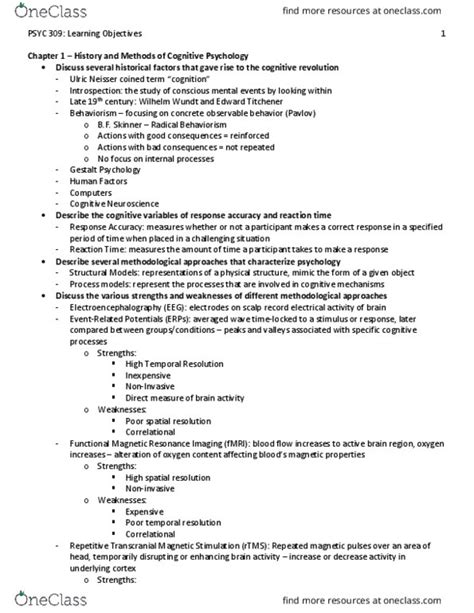 PSYC 309 Study Guide Spring 2019 Final Functional Magnetic