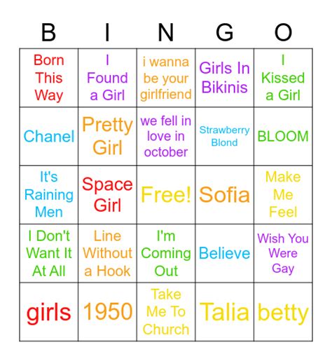 GAY MUSIC Bingo Card