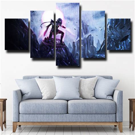 DOTA 2 Naga Siren On Mountain Wall Art Canvas Print Decor Pencil Canvas