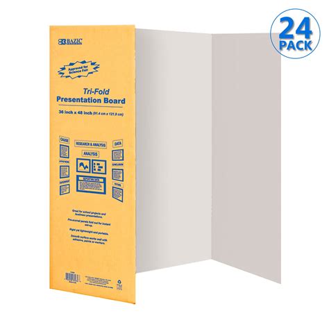 BAZIC White Science Trifold Board Tri-Fold Project Presentation Display