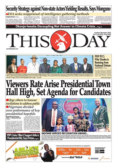 Tuesday 8th November 2022 By Thisday Newspapers Ltd Issuu