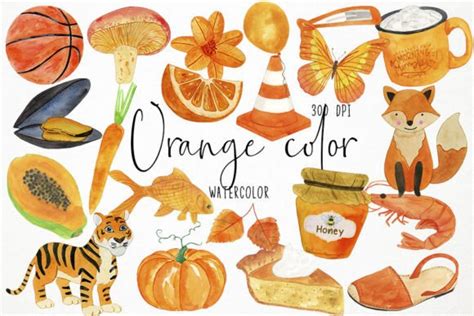 Watercolor Orange Color Clipart Graphic By Paulaparaula Creative Fabrica