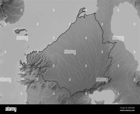 Cavite, province of Philippines. Grayscale elevation map with lakes and rivers Stock Photo - Alamy