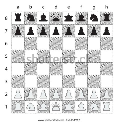 Creative Chess Board Chess Numbers Letters Stock Vector Royalty Free