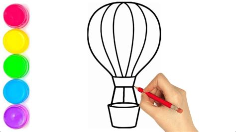 How To Draw Hot Air Balloon Drawing Very Easy Hot Air Balloon Drawing