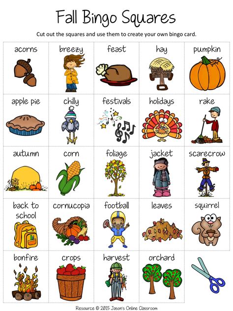 fall bingo printable 4