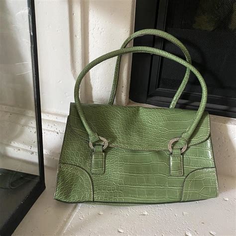 Vintage Tommy Hilfiger Green Crocodile Purse Depop