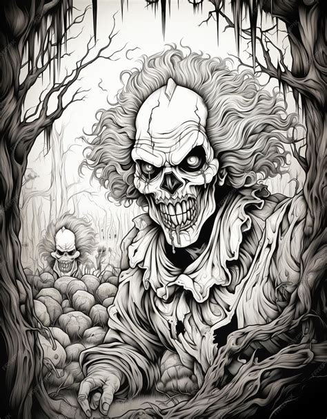 creepy clown drawing 5