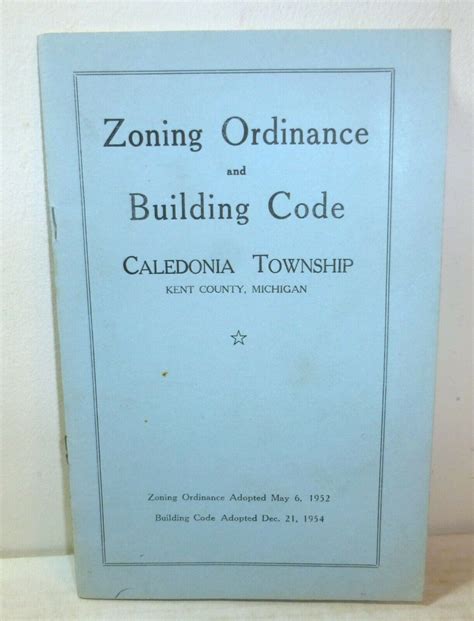 1950s Caledonia Township Michigan Zoning Ordinance Pull Out Map Ebay