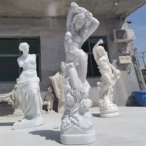 Handmade Female Statue Hand Carved Stone Sculpture Of A Naked Woman