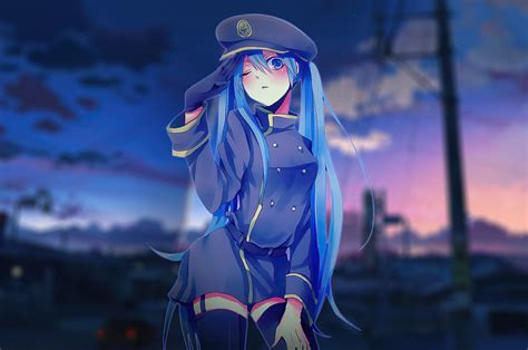 2560x1700 Anime Girl Bluehair 4k Chromebook Pixel Hd 4k Wallpapers