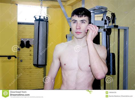 Guy With A Naked Torso In The Gym Stock Image Image Of Fashion Healthy 106564235